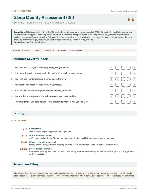 First-page preview of Sleep Quality Assessment